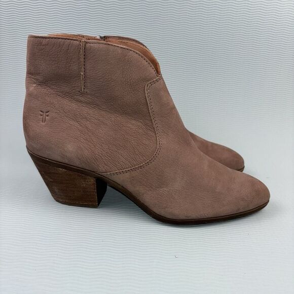 FRYE Jennifer Leather Ankle Zip Boots Bootie Shoes Women’s Size 10M Gray - Picture 1 of 11